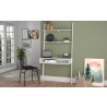 Manhattan Comfort Cooper Ladder Desk with 2 Floating Shelves in White