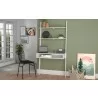 Manhattan Comfort Cooper Ladder Desk with 2 Floating Shelves in White - Manhattan Comfort Cooper Ladder Desk with 2 Floating Shelves in White