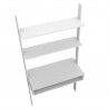 Manhattan Comfort Cooper Ladder Desk with 2 Floating Shelves in White Top