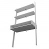 Manhattan Comfort Cooper Ladder Desk with 2 Floating Shelves in White Bottom