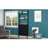 Manhattan Comfort Cooper Ladder Display Cabinet with 2 Floating Shelves in Black - Manhattan Comfort Cooper Ladder Display Cabinet with 2 Floating Shelves in Black