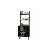 Manhattan Comfort Cooper Ladder Display Cabinet with 2 Floating Shelves in Black - Manhattan Comfort Cooper Ladder Display Cabinet with 2 Floating Shelves in Black