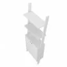 Manhattan Comfort Cooper Ladder Display Cabinet with 2 Floating Shelves in White Top - Manhattan Comfort Cooper Ladder Display Cabinet with 2 Floating Shelves in White Top