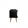 Manhattan Comfort Utopia 53.14" TV Stand with Splayed Wooden Legs and 4 Shelves in Black Side