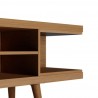 Manhattan Comfort Utopia 53.14" TV Stand with Splayed Wooden Legs and 4 Shelves in Maple Cream Close View