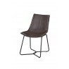 Alpine Furniture Live Edge Leather Chairs in Dark Brown - Angled