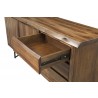 Alpine Furniture Live Edge Server in Light Walnut - Drawer Opened