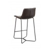 Alpine Furniture Live Edge Leather Pub Chairs in Dark Brown - Back Angled