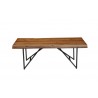 Alpine Furniture Live Edge Coffee Table in Light Walnut - Front