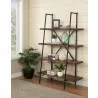  Alpine Furniture Live Edge Bookshelf in Light Walnut - Lifestyle -  Alpine Furniture Live Edge Bookshelf in Light Walnut - Lifestyle