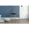 Manhattan Comfort Madeline Metal Chair with Seat Cushion in Silver and Black - Manhattan Comfort Madeline Metal Chair with Seat Cushion in Silver and Black