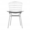 Manhattan Comfort Madeline Metal Chair with Seat Cushion in Silver and Black Front