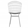 Manhattan Comfort Madeline Metal Chair with Seat Cushion in Silver and Black Back