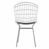 Manhattan Comfort Madeline Metal Chair with Seat Cushion in Silver and Black Back - Manhattan Comfort Madeline Metal Chair with Seat Cushion in Silver and Black Back