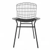 Manhattan Comfort Madeline Chair with Seat Cushion in Black Front - Manhattan Comfort Madeline Chair with Seat Cushion in Black Front