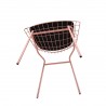 Manhattan Comfort Madeline Chair with Seat Cushion in Rose Pink Gold and Black Bottom