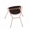 Manhattan Comfort Madeline Chair with Seat Cushion in Rose Pink Gold and Black Bottom - Manhattan Comfort Madeline Chair with Seat Cushion in Rose Pink Gold and Black Bottom