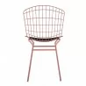 Manhattan Comfort Madeline Chair with Seat Cushion in Rose Pink Gold and Black Back - Manhattan Comfort Madeline Chair with Seat Cushion in Rose Pink Gold and Black Back