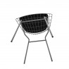 Manhattan Comfort Madeline Chair with Seat Cushion in Charcoal Grey and Black Bottom
