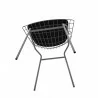Manhattan Comfort Madeline Chair with Seat Cushion in Charcoal Grey and Black Bottom - Manhattan Comfort Madeline Chair with Seat Cushion in Charcoal Grey and Black Bottom