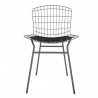 Manhattan Comfort Madeline Chair with Seat Cushion in Charcoal Grey and Black Front - Manhattan Comfort Madeline Chair with Seat Cushion in Charcoal Grey and Black Front