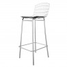 Manhattan Comfort Madeline 41.73" Barstool in Silver and Black Side