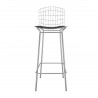 Manhattan Comfort Madeline 41.73" Barstool in Silver and Black Front