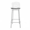 Manhattan Comfort Madeline 41.73" Barstool in Silver and Black Front - Manhattan Comfort Madeline 41.73" Barstool in Silver and Black Front