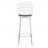 Manhattan Comfort Madeline 41.73" Barstool in Silver and Black Back