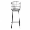 Manhattan Comfort Madeline 41.73" Barstool with Seat Cushion in Black - Manhattan Comfort Madeline 41.73" Barstool with Seat Cushion in Black