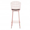 Manhattan Comfort Madeline 41.73" Barstool with Seat Cushion in Rose Pink Gold and Black Back