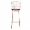 Manhattan Comfort Madeline 41.73" Barstool with Seat Cushion in Rose Pink Gold and Black Back - Manhattan Comfort Madeline 41.73" Barstool with Seat Cushion in Rose Pink Gold and Black Back