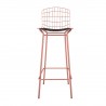 Manhattan Comfort Madeline 41.73" Barstool with Seat Cushion in Rose Pink Gold and Black Front