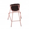 Manhattan Comfort Madeline 41.73" Barstool with Seat Cushion in Rose Pink Gold and Black Bottom