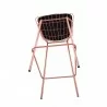 Manhattan Comfort Madeline 41.73" Barstool with Seat Cushion in Rose Pink Gold and Black Bottom - Manhattan Comfort Madeline 41.73" Barstool with Seat Cushion in Rose Pink Gold and Black Bottom