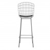 Manhattan Comfort Madeline 41.73" Barstool with Seat Cushion in Charcoal Grey and Black Back