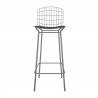 Manhattan Comfort Madeline 41.73" Barstool with Seat Cushion in Charcoal Grey and Black Front