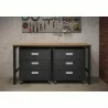 Manhattan Comfort 3-Piece Fortress Mobile Space-Saving Steel Garage Cabinet and Worktable 6.0 in Charcoal Grey - Manhattan Comfort 3-Piece Fortress Mobile Space-Saving Steel Garage Cabinet and Worktable 6.0 in Charcoal Grey