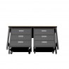 Manhattan Comfort 3-Piece Fortress Mobile Space-Saving Steel Garage Cabinet and Worktable 6.0 in Charcoal Grey Bottom