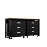 Manhattan Comfort 3-Piece Fortress Mobile Space-Saving Steel Garage Cabinet and Worktable 6.0 in Charcoal Grey Other Side