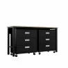 Manhattan Comfort 3-Piece Fortress Mobile Space-Saving Steel Garage Cabinet and Worktable 6.0 in Charcoal Grey Other Side - Manhattan Comfort 3-Piece Fortress Mobile Space-Saving Steel Garage Cabinet and Worktable 6.0 in Charcoal Grey Other Side