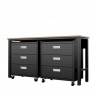 Manhattan Comfort 3-Piece Fortress Mobile Space-Saving Steel Garage Cabinet and Worktable 6.0 in Charcoal Grey Side
