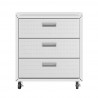 Manhattan Comfort 3-Piece Fortress Mobile Space-Saving Steel Garage Cabinet and Worktable 6.0 in White 