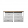 Manhattan Comfort 3-Piece Fortress Mobile Space-Saving Steel Garage Cabinet and Worktable 6.0 in White Open
