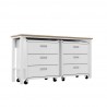 Manhattan Comfort 3-Piece Fortress Mobile Space-Saving Steel Garage Cabinet and Worktable 6.0 in White Other Side