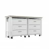 Manhattan Comfort 3-Piece Fortress Mobile Space-Saving Steel Garage Cabinet and Worktable 6.0 in White Other Side - Manhattan Comfort 3-Piece Fortress Mobile Space-Saving Steel Garage Cabinet and Worktable 6.0 in White Other Side