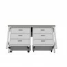 Manhattan Comfort 3-Piece Fortress Mobile Space-Saving Steel Garage Cabinet and Worktable 6.0 in White Bottom - Manhattan Comfort 3-Piece Fortress Mobile Space-Saving Steel Garage Cabinet and Worktable 6.0 in White Bottom