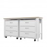 Manhattan Comfort 3-Piece Fortress Mobile Space-Saving Steel Garage Cabinet and Worktable 6.0 in White Side