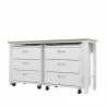 Manhattan Comfort 3-Piece Fortress Mobile Space-Saving Steel Garage Cabinet and Worktable 6.0 in White Side - Manhattan Comfort 3-Piece Fortress Mobile Space-Saving Steel Garage Cabinet and Worktable 6.0 in White Side