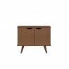 Manhattan Comfort Hampton 33.07 Accent Cabinet with 2 Shelves Solid Wood Legs in Maple Cream Front